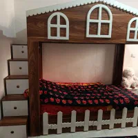 سرویس خواب دوطبقه کودک ونوجوان کمدو میز و کتابخانه