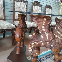 میز نهارخوری چوب گردو ۶ نفره اعیانی|میز و صندلی غذاخوری|اصفهان, ملاصدرا|دیوار