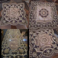 رومیزی تور و مخمل کارشده