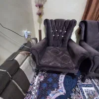 مبل گلدارقهوه ای