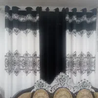 پرده پانجی سه تیکه .جفت برای دو پنجره