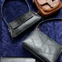 کیف دوشی دستدوز از چرم طبیعی گاوی (شاهکارچرمی)|کیف، کفش، کمربند|بادرود, |دیوار