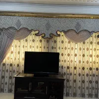 پرده کتان دو طرف والات دار