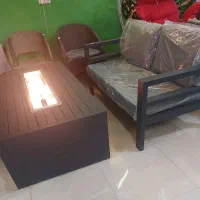 مبلمان فلزی باغی به همراه میز اتشدان وسایبان|مبلمان خانگی و میز عسلی|بابل, |دیوار