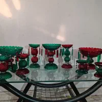 ظروف بلوری کریستال لاستر رنگی شب چله یلدایی لاستر