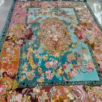 یک جفت فرش دستباف نقش شکارگاهی|فرش|مشهد, شهید بهشتی|دیوار