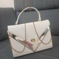 کیف سفید نقره ای