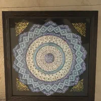تابلو میناکاری با قاب چوبی دکوراتیو و دست‌ساز|تابلو، نقاشی، عکس|تهران, المهدی|دیوار