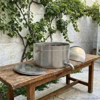 دیگ چلو پز و خورشت پز استیل ۲۵ کیلویی