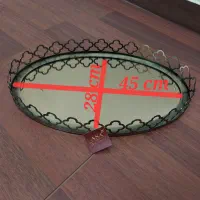 سینی چایی آیینه ایی بیضی