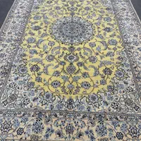 فرش دستباف (بساک) تک ۶ متری نایین لیمویی|فرش|مشکیندشت, |دیوار