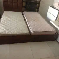 جفت تخت ام دی اف با تشک|تخت و سرویس خواب|رامهرمز, |دیوار