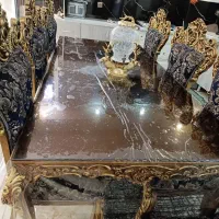 مبل سلطنتی استیل همراه با میز نهار خوری