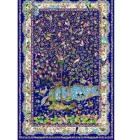 فرش ابریشم کد۱۶۰۰۲۵ سایز ۱*۱.۵ رنگ ابی