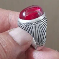 انگشتر نقره یاقوت ری احمدیک