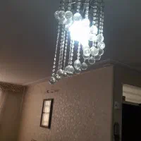 دو عدد لوستر توپی کریستالی