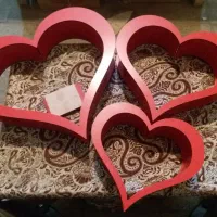 باکس قلبی چوبی سه تیکه با جاکلیدی قلبی|صنایع دستی و سایر لوازم تزئینی|نهاوند, |دیوار