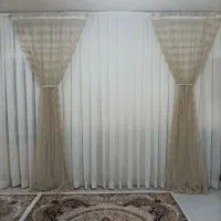 پرده حریر ترک پلیسه در حد نو|پرده، رانر، رومیزی|چگنی, |دیوار