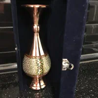 گلدان مسی خاتم کاری سایز ۲۵ آکبند نوی نو با جعبه