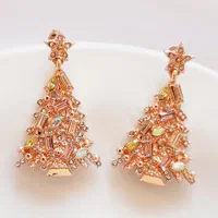 گوشواره آویز کوتاه درخت نگینی چند رنگ|بدلیجات|گرگان, |دیوار