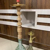 قلیان برنجی و چوبی