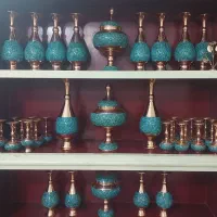 تعدادی ظروف فیروزه کوبی|صنایع دستی و سایر لوازم تزئینی|اصفهان, سرچشمه|دیوار