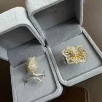 انگشتر آبکاری طلا، اکسسوری مجلس نامزدی تزئینی نو