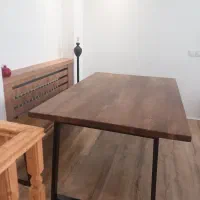 فروش میز نهار خوری.تمام چوب روستیک بلوط ۶نفره نو