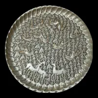 سینی ۵۰ سانتی گل و مرغ قلم گیری|صنایع دستی و سایر لوازم تزئینی|اصفهان, سودان|دیوار