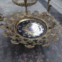 تعدادی ظروف برنجی میوه خوری قندان و شیرینی خوری