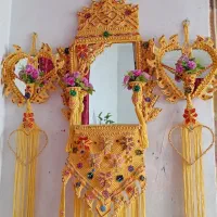 آیینه و آویز مکرومه سنتی