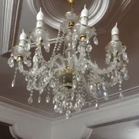 لوستر 8 شاخه کریستالی شیک|لوستر و چراغ آویز|دامغان, |دیوار