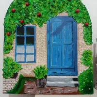 تابلوی حیاط قدیمی