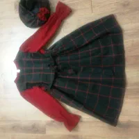 پیراهن دخترانه سایز 8 سال استر دار با کلاه