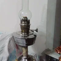 چراغ گردسوزنفتی برنزی دسته پایه مرمرعتیقه