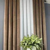 پرده مخمل شانل پانچ شده با هم رنگ