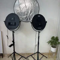 دو عدد سافت لایت با پایه حرفه ای به همراه رفلکتور