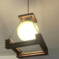 فروش لوستر و دیوار کوب ست چوبی کامل سالم و شیک