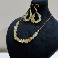 دستبند گردنبند مدال سنگ سیترین چشم ببر