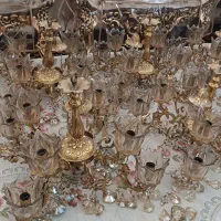 شش عدد لوستر برنزی هشت شعله در حد