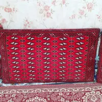 فرش ۴ متری و پشتی ترکمن نو وتمیز
