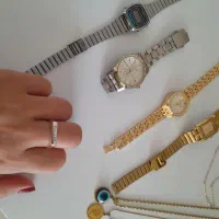ساعت و پابند و گردنبند و انگشتر نقره