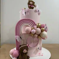ماکت کیک تولد ۲ طبقه دخترونه شیک جشن