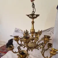 لوستر تمام برنجی. برنزی 6 شاخه دوبل قدیمی|لوستر و چراغ آویز|مشهد, عبادی|دیوار