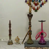 چند عدد قلیان تک استیل و چوبی