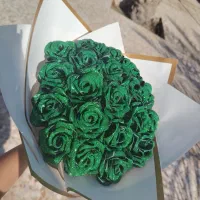 گل،دسته گل ابدی سبز پولداری شاین دار