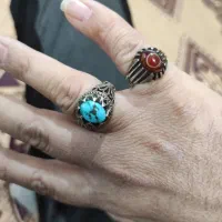 انگشتر نقره با نگین فیروزه