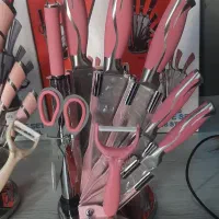 سرویس کارد و ساطور صورتی قدیمی