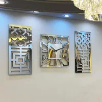 ساعت دیواری ۳ تیکه طرح آینه ای ( یونانی )|ساعت دیواری و تزئینی|تهران, خاوران|دیوار