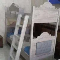 تخت ۲ طبقه سفید طوسی لیدا دور نگ|تخت و سرویس خواب|قزوین, |دیوار